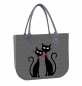 Preview: Filztasche LADY XL »Black Cats« TL11