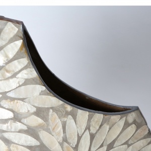 Deko-Vase "Capiz" MDF/Mosaik aus Capiz-Muschel perlmutt/grau 37 cm von Casablanca Design