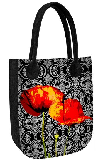 Tasche CITY »Poppies« Anthrazit BC01