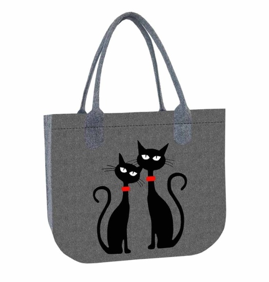 Filztasche LADY XL »Black Cats« TL11